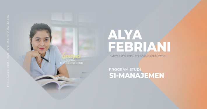Alya Febriani, alumni SMK Sinar Pancasila Balikpapan, mahasiswa Prodi Manajemen (S1) FEB Universitas Mulia. Foto: Media Kreatif