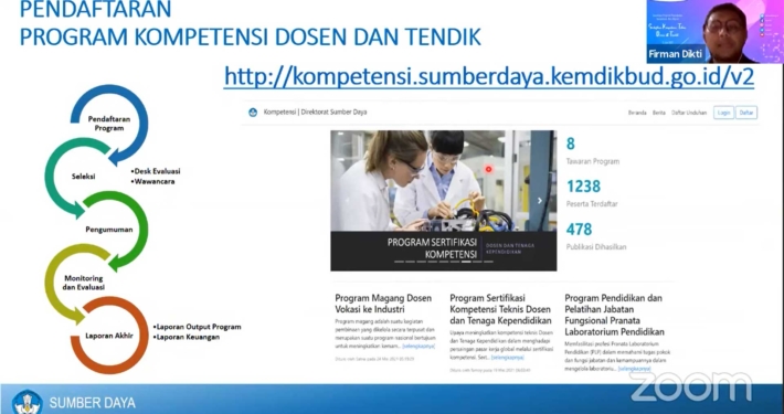 Pendaftaran Program Peningkatan Sertifikasi Komptenesi teknis Dosen dan tendik Kemendikbudristek. Foto: Screenshot
