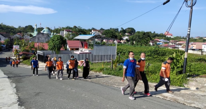 Kegiatan Sabtu Ceria Jalan Sehat Universitas Mulia, Sabtu (18/9). Foto: PSI