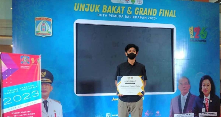 Mahasiswa D3 Sistem Informasi Universitas Mulia Muhammad Ansuri Zidan meraih Juara I Lomba Bidang IT Software Pekan Kreativitas Pemuda Indonesia (PKPI) Tingkat Kota Balikpapan, 14-16 Maret 2023 di Atrium Plaza Balikpapan. Foto: Istimewa