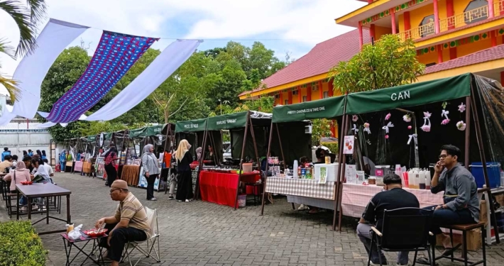 Pasar Pagi Mulia yang digelar di halaman Gedung Cheng Ho, Jumat (21/2) siang. Foto: SA/Kontributor