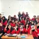 Mahasiswa HIMATI Universitas Mulia foto bersama dengan siswa SMK Adzkiya. Foto: Istimewa