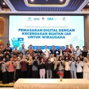 Foto bersama sebagian pelatihan Digital Entrepreneurship Academy (DEA) yang diselenggarakan oleh Kementerian Komunikasi dan Informatika (Kominfo) di Ballroom Cheng Ho Universitas Mulia, Rabu (17/9/2025). Foto: Vio/Media Kreatif