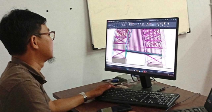 Proses uji coba AutoCAD di salah satu PC Lab A berhasil dan berjalan baik tanpa gangguan berarti. Foto: SA/Kontributor